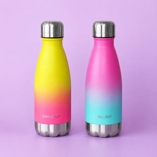 CHILLOUT LIFE 12oz Kids Insulated Stainless Steel Water Bottle, Leak Proof | Small Metal Water Bottle, Keeps Drinks Cold 24H & Hot 12H, Leak-Proof Screw Lid, Perfect for School, Travel & Sports - color: Frozen Slushy
