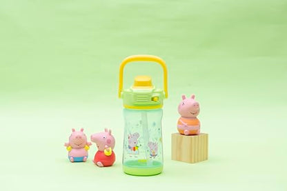 Zak Designs Peppa Pig Beacon Kid Water Bottle for Travel or At Home, 12oz Plastic is Durable and Leak-Proof with Liquid Lock Spout, Cover, Carry Handle, Protective Base (Peppa, George) - color: Peppa Pig