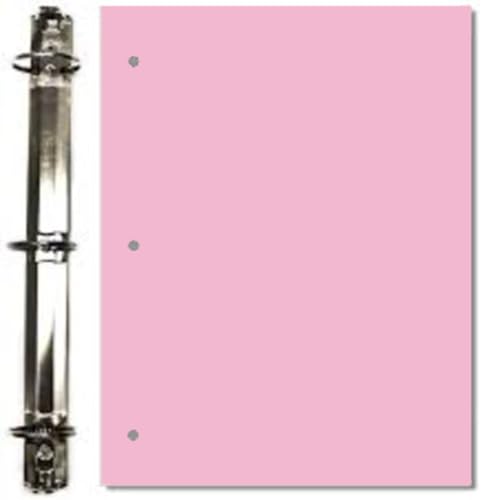 Copy Printing and Writing Colored Paper, 20 Pound - 75 Gsm, 3 Hole Punch, 500 Sheets per Ream. (Pink) - color: Pink