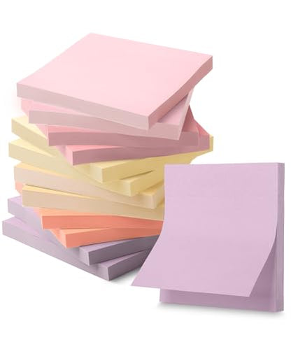 Mr. Pen- Sticky Notes, 3"x3", 12 Pads, 600 Sheets, Colorful | Sticky Notes Bulk, Self-Stick Note Pads, Perfect for Office, School, Home, Study & Organization