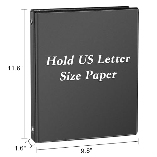 CIXILDTS 1-inch Round Ring Binder, Standard 3 Ring Binder Fit Letter Size Paper, Presentation View Binders, Black,12-Pack - color: Black, size: 1", style: 12-Pack