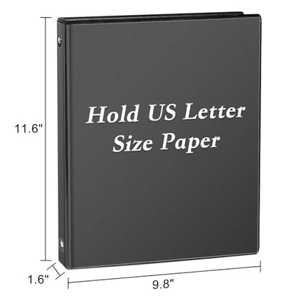 CIXILDTS 1-inch Round Ring Binder, Standard 3 Ring Binder Fit Letter Size Paper, Presentation View Binders, Black,12-Pack - color: Black, size: 1", style: 12-Pack