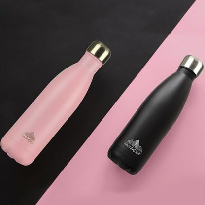 Mont-Clair Stainless Steel Water Bottle, Vacuum insulated - BPA Free, 12h Hot & 24h Cold Drinks, Metal Water Bottle 17 oz Leakproof, Ideal for Adult, Kids, Running - Pink - color: Pink, style: 17 Ounces