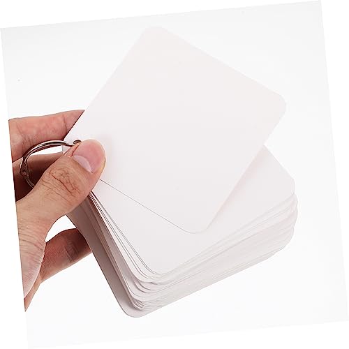 VILLCASE Blank Flashcards with Rings Double-sided Study Cards for School Diy Projects Note-taking and Inspiration Pre-punched for Easy Organization - size: 9.8X9.8X0.01CM