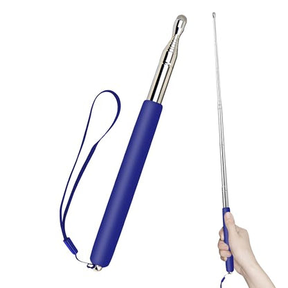 Retractable Teacher Pointer, Pointer Stick with Stylus Smooth Sensitive Tablet Pen, Pointers for Classroom, Teacher Coach Presenter Pointer, Pointer Finger Stick, Blue(with Lanyard) - color: Blue