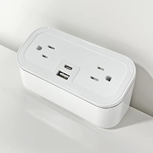CubieMini White - Tabletop Power Strip Charging Station with Outlets and USB Ports - color: White