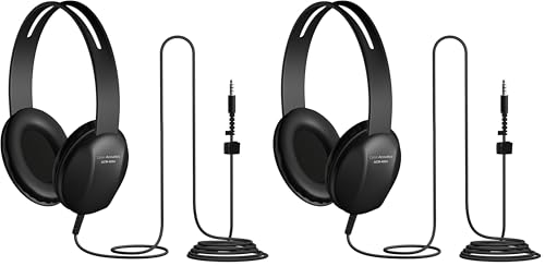 Cyber Acoustics Lightweight 3.5mm Headphones - Great for use with Cell Phones, Tablets, Laptops, PCs, Macs (ACM-4004) (Pack of 2) - size: 1 Unit (Pack of 2)