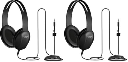 Cyber Acoustics Lightweight 3.5mm Headphones - Great for use with Cell Phones, Tablets, Laptops, PCs, Macs (ACM-4004) (Pack of 2) - size: 1 Unit (Pack of 2)