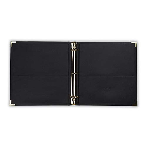 Samsill Classic Collection Leather 3 Ring Binder, Executive Presentation Portfolio, 1.5 Inch (Holds 325 Sheets), Brass Round Ring, Black - color: Black, size: 1.5 Inch, style: Classic