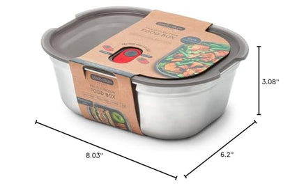 BLACK + BLUM Microwavable Stainless Steel Lunch Box | Multi-Function, Vacuum Sealed Container for Healthy Food | Portable and Stackable Food Storage for Office and Outdoor | 40 oz / 1200 ml | Leak Proof & Airtight, Durable & Reusable, Stackable Food Stora