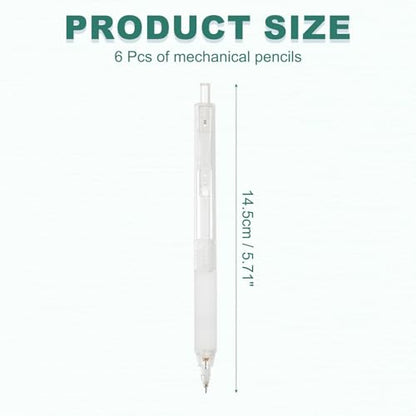 M&G 6Pcs Mechanical Pencil Set, 0.5mm Mechanical Lead Pencils for Drafting Sketching Art Class Writing Office Classroom, White