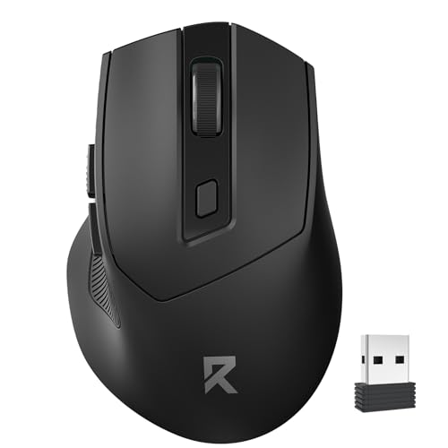 Redragon 노트북용 무선 마우스, USB 수신기가 있는 2.4GHz 컴퓨터 마우스 | 최대 24개월 배터리 수명, 최대 4000 DPI 레벨 5 DPI 레벨, 6 버튼, 자동 슬립, 플러그 앤 플레이, 땀 방지 그립