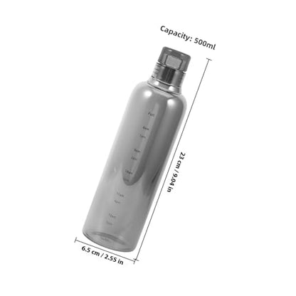 Toyvian Glass Water Bottle with Time Scale 500ml Small Portable High Temperature Resistant Drinking Jug for Students and Home Use
