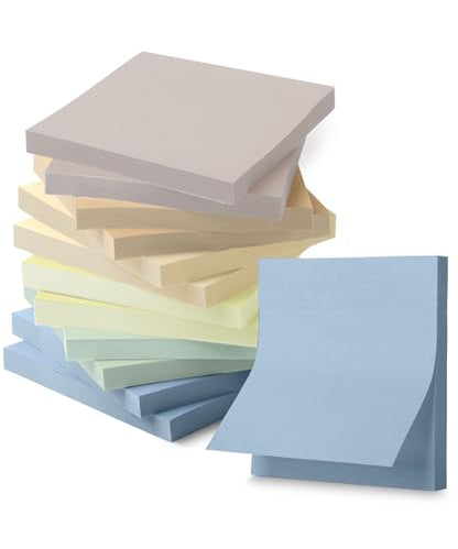 Mr. Pen- Sticky Notes, 3"x3", 12 Pads, 600 Sheets, Whispers of Nature | Sticky Notes Bulk, Self-Stick Note Pads, Perfect for Office, School, Home, Study & Organization