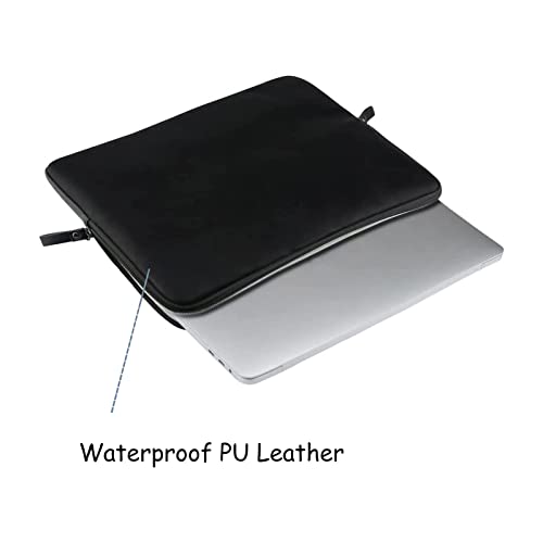 MOSISO Laptop Sleeve Bag 16 inch Compatible with MacBook Air 15 inch 2026-2023 M4 M3 M2/Pro 16 inch 2026-2019 M4 M3 M2 M1, 15-15.6 inch Notebook, PU Leather Padded Bag Waterproof Case, Black - color: Black, size: 16 inch