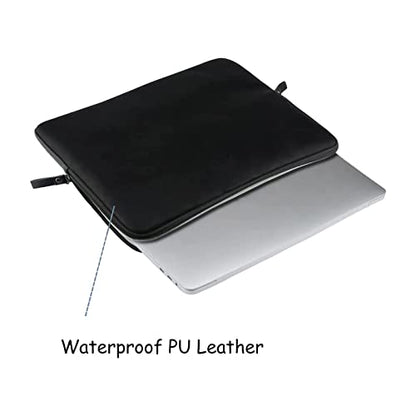 MOSISO Laptop Sleeve Bag 16 inch Compatible with MacBook Air 15 inch 2026-2023 M4 M3 M2/Pro 16 inch 2026-2019 M4 M3 M2 M1, 15-15.6 inch Notebook, PU Leather Padded Bag Waterproof Case, Black - color: Black, size: 16 inch