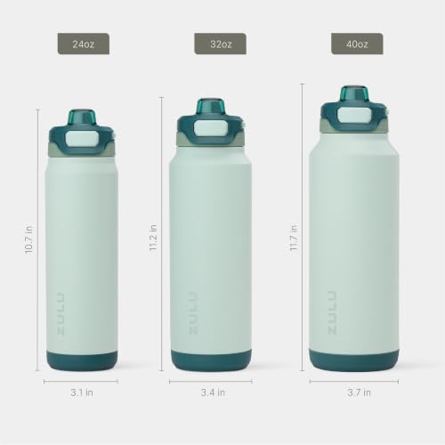 ZULU Powerfill Pro 32oz Stainless Steel Water Bottle with Quick Fill Lid, Triple Walled Vacuum Insulated Metal, Leak Proof Locking Lid, Sip and Chug, Reusable BPA Free, Evergreen - color: Evergreen, style: 32oz