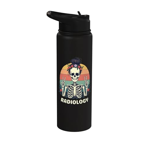 Funny Radiology Student Graduation Xray Technician Men Women Stainless Steel Insulated Water Bottle - color: Black
