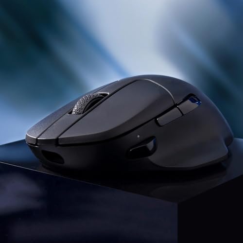 Keychron M7 Wireless Computer Mouse, 26K DPI Optical Computer Mouse, 2.4 GHz/Bluetooth/Wired with Macro Button 63g Lightweight Ergonomic, Up to 70 Hours Worktime for Laptop macOS/Windows - Black - color: Black, style: 1K Polling Rate