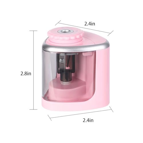 1PCS Pencil Sharpener Battery Operated, Quick Sharpening, Suitable for NO.2/Color Pencils(6-9 mm) Portable Electric Pencil Sharpener(Pink) - color: Pink