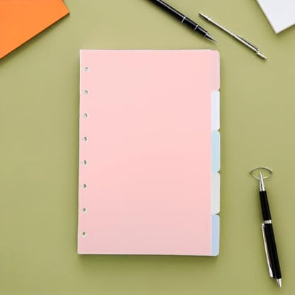 NOLITOY 3 Sets 5.5" X 8.5" Plastic Loose-Leaf Dividers with Writable Tabs, Notebook Index Divider Sheets for School Binder Organization and Planner Filing