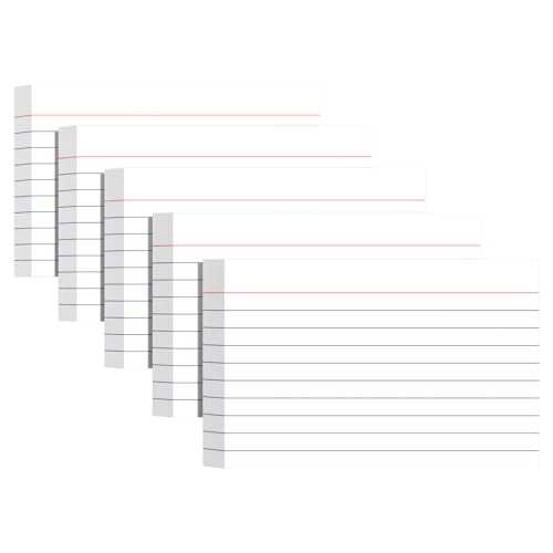 Index Cards 4x6, White Flash Cards, Lined Flashcards Notecards | Note Cards for Studying, 180GSM Study Card, School Supplies, 200 Count, 5 Pack of 40 - color: White-6P, size: 4x6 Inch