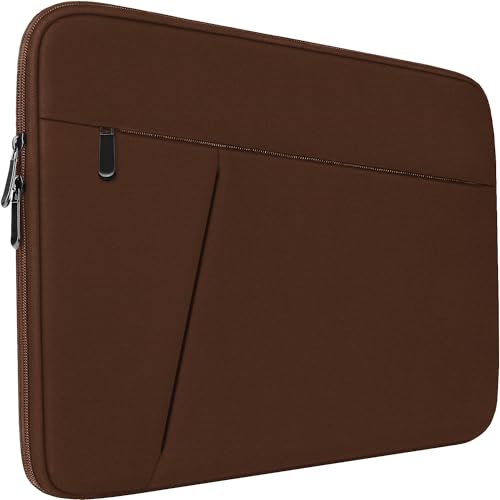 Laptop Sleeve Bag 15.6 inch, Shockproof Protective Computer Carrying Cover with Front Pocket, Laptop Case for 15.6 inch HP, Dell, Acer, Asus, Notebook, Coffee Color - color: Coffee Color, size: 15.6 inch