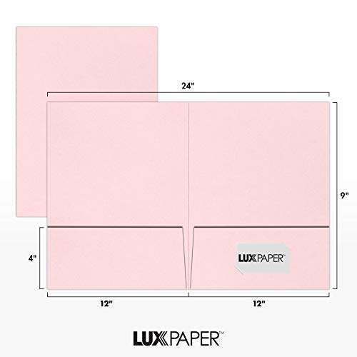 LUXPaper 9" x 12" Presentation Folders | Two Pocket | Candy Pink | 100lb. Cover | 10 Qty - color: Candy Pink