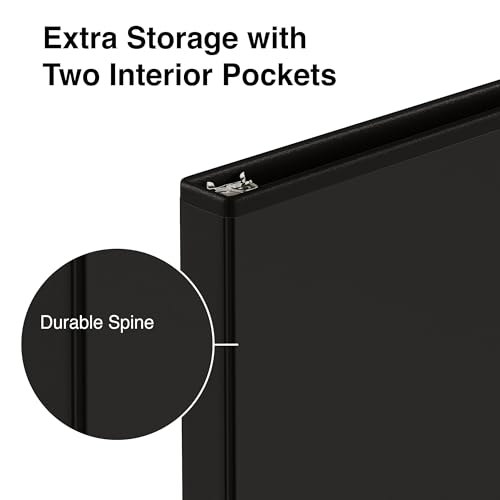 Staples 1/2" 3-Ring View Binder, Black, 4/Pack - color: Black, size: 4 Pack, style: 0.5'' Inch