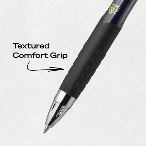 uniball™ 207 Gel Pens, Blue Ink, 0.5mm Micro Point, Retractable, 5 Count, Smooth Writing, Fraud-Resistant, uni Super Ink™