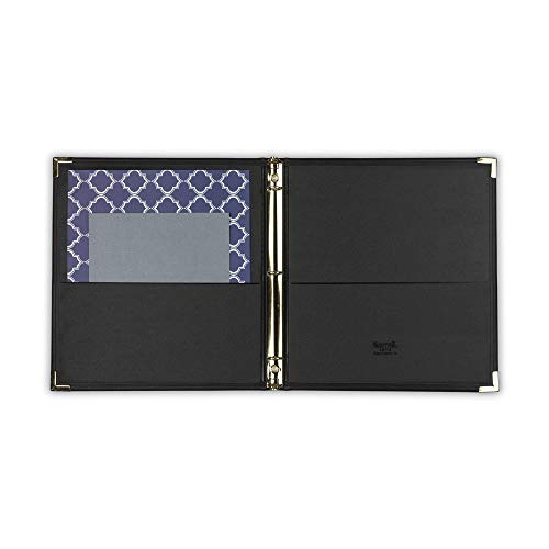 Samsill Classic Collection Leather 3 Ring Binder, Executive Presentation Portfolio, 0.5 Inch (Holds 100 Sheets), Brass Round Ring, Black - color: Black, size: 0.5 Inch, style: Classic