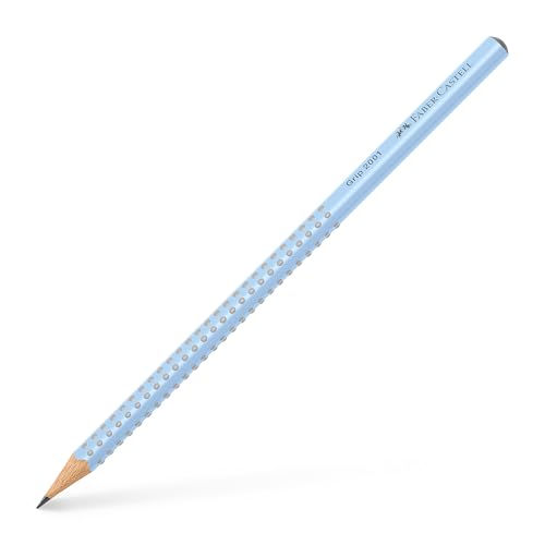 Faber-Castell Grip Graphite Pencils & Accessories Set, Sky Blue – 3 Drawing Pencils (B), Pencil Set for Sketching and Drawing, Art Pencils for Kids, Sketching Supplies