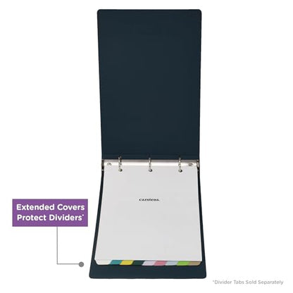 Carstens 2-Inch Heavy Duty 3-Ring Binder - Top Opening, Navy Blue, Durable Plastic, No-Gap Rings, Waterproof Cover, No Pockets, Holds 300 US Letter Sheets, BPA-Free, Made in USA (2879-3R), Case of 16 - color: Navy Blue, size: Case of 16