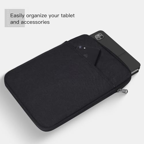 Tablet Sleeve for 2026 iPad A16, 11 inch iPad Air M4 M3 M2, Pro M5, Amazon Fire Max 11 Tablet/Kindle Fire HD 10/10 Plus, Galaxy Tab A9+ Plus Bag, Black - color: Black, size: 9-11 Inch