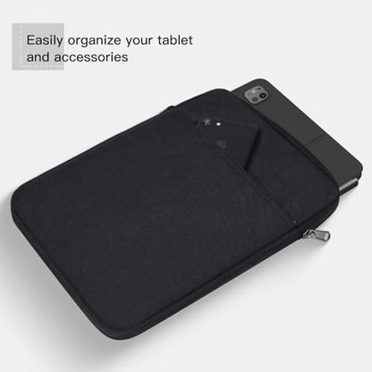 Tablet Sleeve for 2026 iPad A16, 11 inch iPad Air M4 M3 M2, Pro M5, Amazon Fire Max 11 Tablet/Kindle Fire HD 10/10 Plus, Galaxy Tab A9+ Plus Bag, Black - color: Black, size: 9-11 Inch