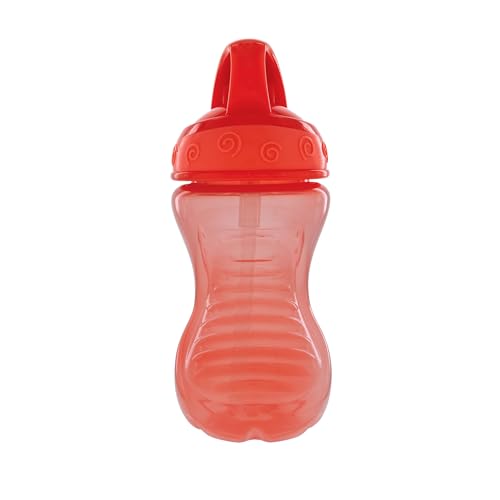 Nuby Flip-It Hard Straw Cups with Vari-Flo Straw - (2 Pack) 10 oz - Spill-Resistant - 12+ Months - Aqua/Red - color: Aqua & Red