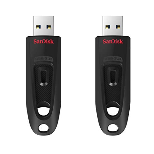 SANDISK 64GB 2-Pack Ultra USB 3.0 Flash Drive (2x64GB) - SDCZ48-064G-GAM462, Black - size: 64GB (2-Pack)