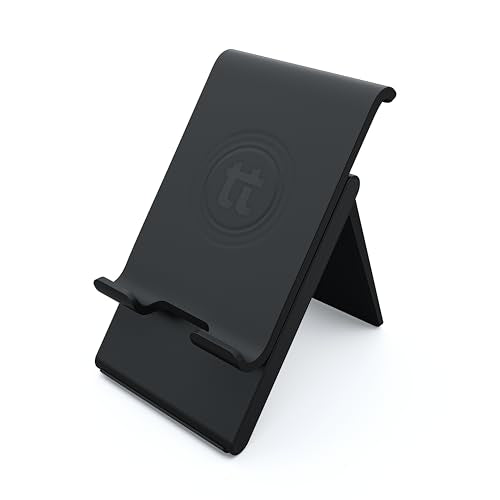 Tablet Stand, Adjustable Height, Phone Stand, Tablet and Phone Holder for Desk, Fits Tablets up to 13", Charging Slot, Foldable, Silicone Padding, Compatible with iPad/iPhone/Kindle