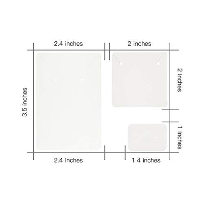 Calculs Jewelry Display Cards, 300-Piece White Cardstock Set | Three card sizes, 100 pieces per size, blank white cardstock for earrings, necklaces and bracelets