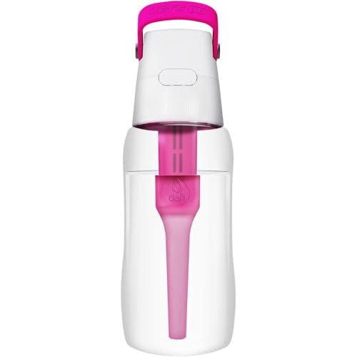 Dafi Filtered Water Bottle with Straw 17 oz - Sports Water Bottle Reusable with Carbon Filter for Gym, Travel, Daily Use - Leakproof, BPA-Free with Hypoallergenic Mouthpiece & Carrying Handle - Pink - color: Pink, size: 17 Ounces