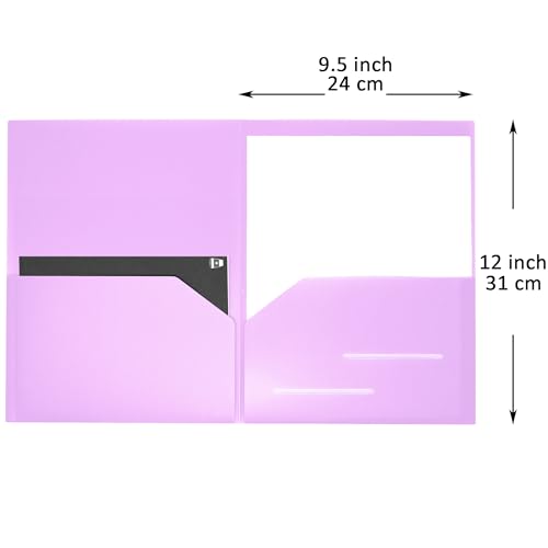 Youngever 6 Pack Heavy Duty Plastic Two Pocket Folders, Heavy Duty Plastic 2 Pocket Folder (Mauve) - color: Mauve