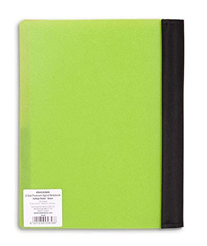 Mintra Office Durable PREMIUM Spiral Notebook, ((Green, 2 Subject (6in x 9.5in)), Wire, Fabric Covered Coils, No Snags, Removable Adjustable Pocket Dividers, Ruler, Organization, Customizable - color: Green, size: 2 Subject (6in x 9.5in)