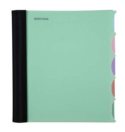 Mintra Office Durable PREMIUM Spiral Notebook, ((Sage Green, 5 Subject (8.5in x 11in)), Fabric Covered Coils, No Snags, College Ruled, Adjustable Pocket Dividers, Ruler, Organization, Student, School - color: Sage Green, size: 5 Subject (8.5in x 11in)