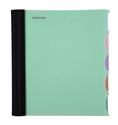 Mintra Office Durable PREMIUM Spiral Notebook, ((Sage Green, 5 Subject (8.5in x 11in)), Fabric Covered Coils, No Snags, College Ruled, Adjustable Pocket Dividers, Ruler, Organization, Student, School - color: Sage Green, size: 5 Subject (8.5in x 11in)