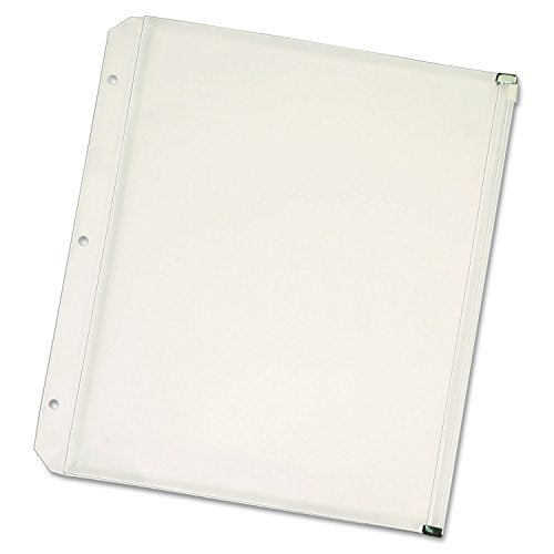 Zippered Binder Pockets, 14x1x11, Clear, 3 Pockets/Pack