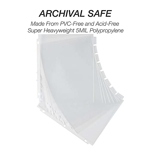 Samsill 8 Tab Recipe Dividers, Recipe Sleeves, Sheet Protector Dividers, with Tab Inserts, Clear, Super Heavyweight, Top Loading, 3 Hole Punched for Standard Letter Size Binders, Archival Safe - size: 1 Pack, style: Tabbed (Letter Size)
