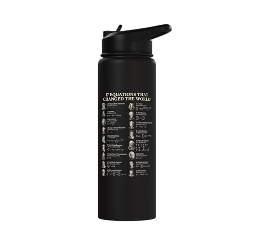 Famous Math Equations Physics Science History Teacher Stainless Steel Insulated Water Bottle