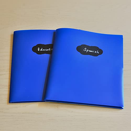 Youngever 6 Pack Heavy Duty Plastic Two Pocket Folders, Heavy Duty Plastic 2 Pocket Folder (Dark Blue) - color: Dark Blue
