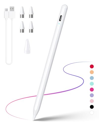 Stylus Pen for Touchscreen, Compatible for Android & iOS Phones/Tablet, Fast Charge Universal Stylus Pen for i-Phone, i-Pad, Tab A9+, High Sensitivity & Precision Stylist Pencil for Writing/Drawing - color: White