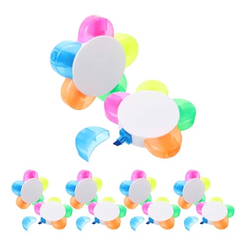 10pcs Smooth Writing Experience Multi Colored Highlighters with Petal Shape Design Portable and Lightweight Pp Material Markers for Office and School Use, for College Students